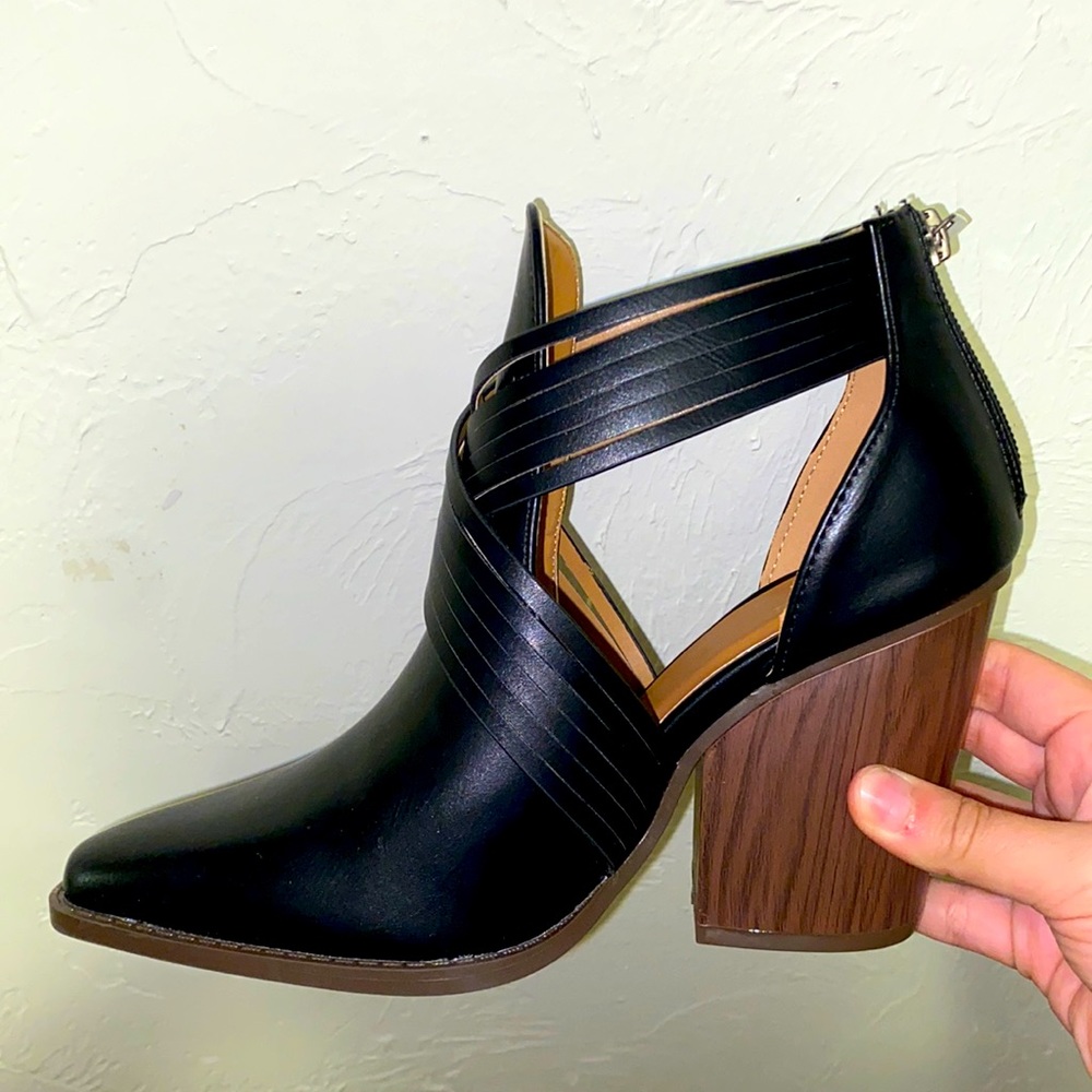 BRAND NEW QUPID BLACK HEELED BOOTS